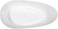Акриловая ванна Abber AB9211 170x80 см, отдельностоящая, белая, овальная, с каркасом, со сливом-переливом