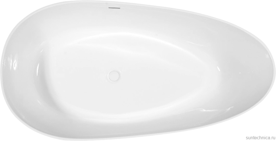 Акриловая ванна Abber AB9211 170x80 см, отдельностоящая, белая, овальная, с каркасом, со сливом-переливом
