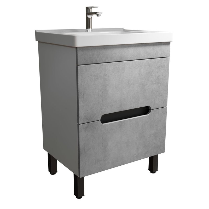 Тумба Mixline Честер 60 Бетон под ум. Грэйс- 60 (ПВХ) NEW