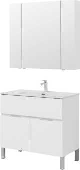 Мебель для ванной Aquanet Алвита 90 напольная, белая матовая