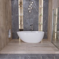 Акриловая ванна Grossman Fly GR-1102 170x80 см, отдельностоящая, белая, овальная, с каркасом, со сливом-переливом