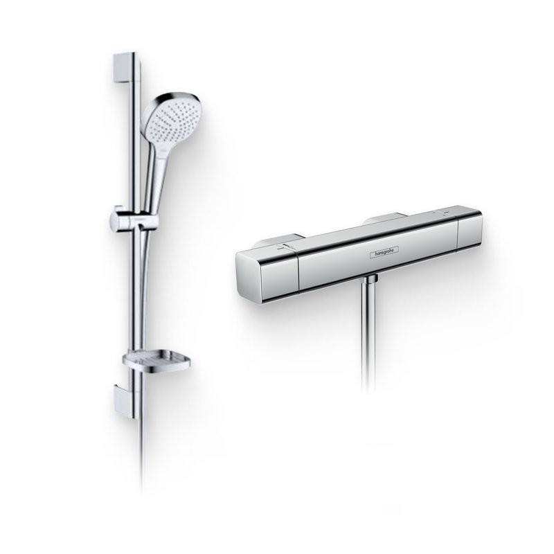 Душевой комплект Термостат Hansgrohe Ecostat E 15773000 для душа + Гарнитур Croma Select  E 26586400