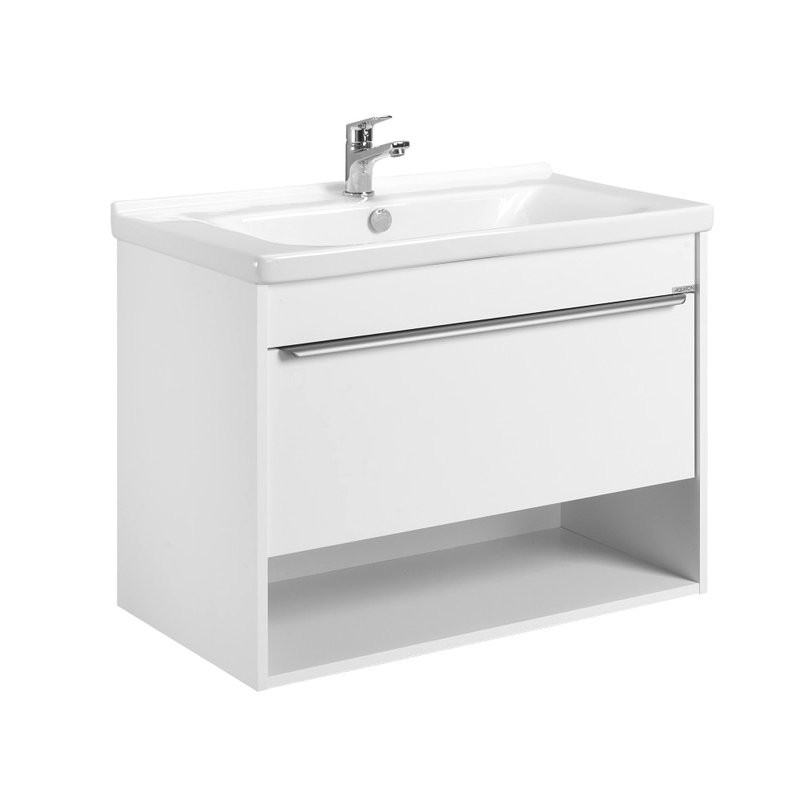 Тумба под раковину без столешницы AQUATON Хоуп 80 подвесная, 1 ящик, матовая белая