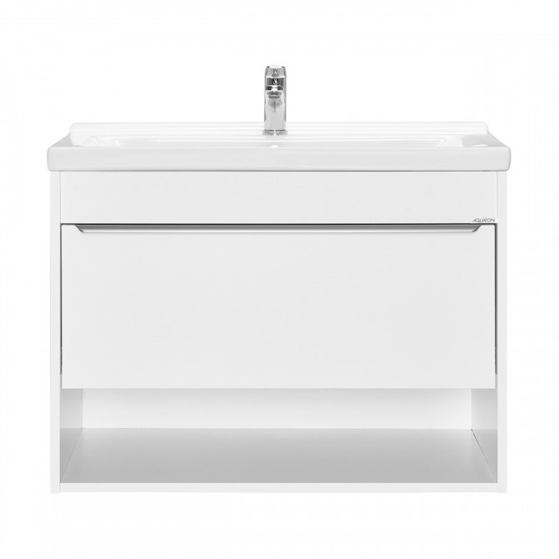 Тумба под раковину без столешницы AQUATON Хоуп 80 подвесная, 1 ящик, матовая белая