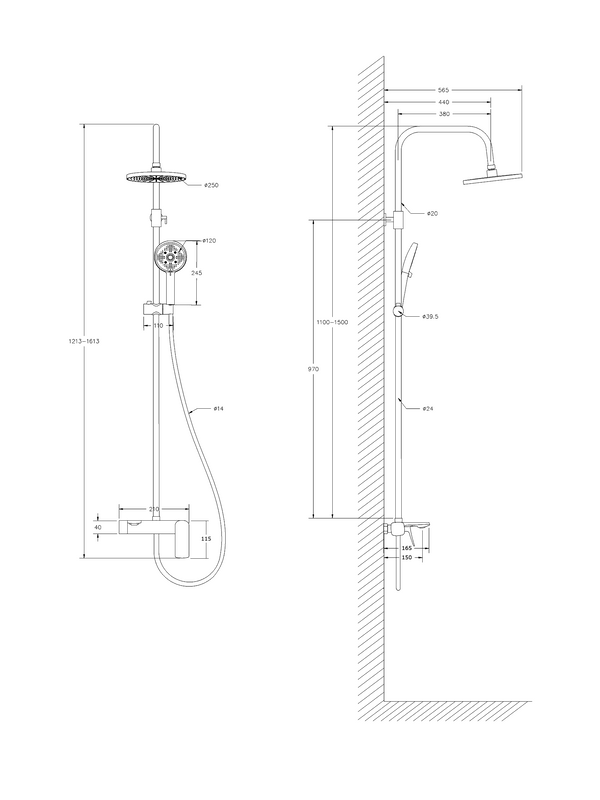 Душевая стойка BOND Cube B08-9100 хром