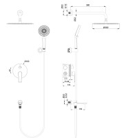 Душевой комплект Wonzon & Woghand Brilliant WW-88939079-CR С ВНУТРЕННЕЙ ЧАСТЬЮ, хром