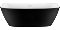 Акриловая ванна Esbano San Marino 170x80 см, левая, пристенная, black, на ножках, со сливом-переливом, с донным клапаном