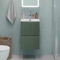 Тумба с раковиной BelBagno Uno-mini 40 подвесная, 2 ящика, матовая еловая