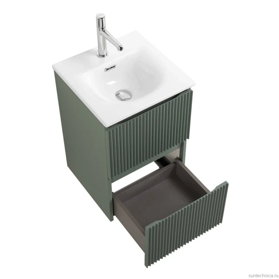 Тумба с раковиной BelBagno Uno-mini 40 подвесная, 2 ящика, матовая еловая
