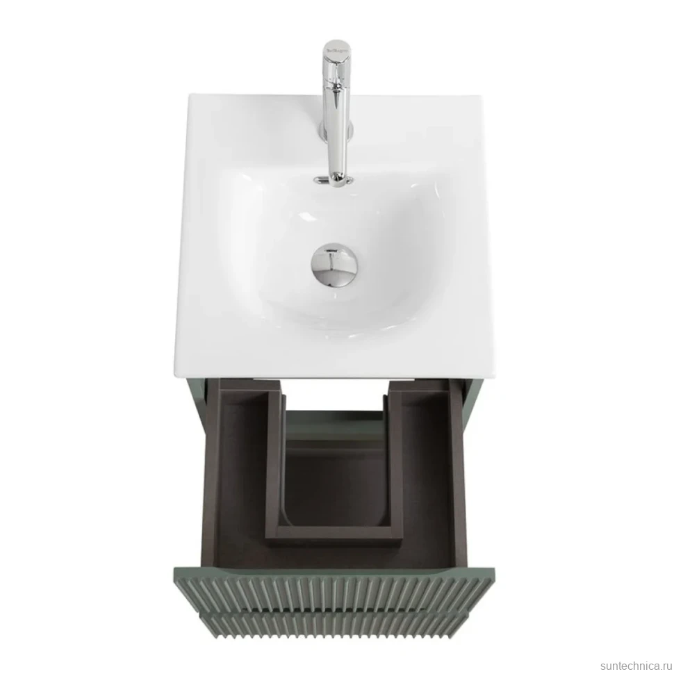 Тумба с раковиной BelBagno Uno-mini 40 подвесная, 2 ящика, матовая еловая