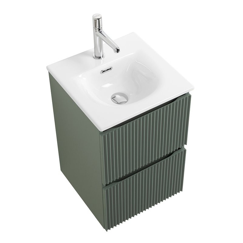 Тумба с раковиной BelBagno Uno-mini 40 подвесная, 2 ящика, матовая еловая