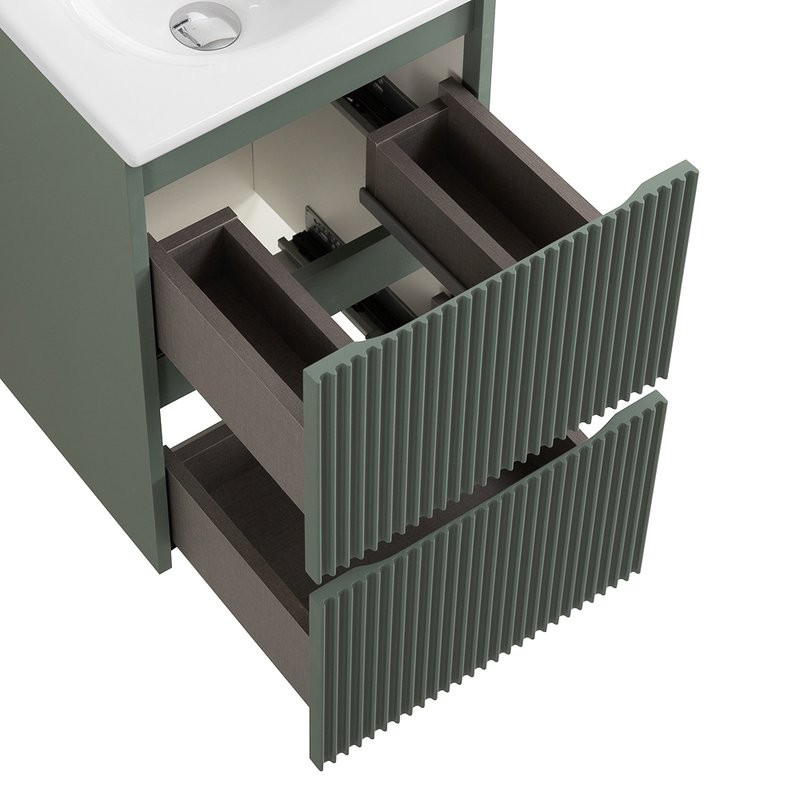 Тумба с раковиной BelBagno Uno-mini 40 подвесная, 2 ящика, матовая еловая