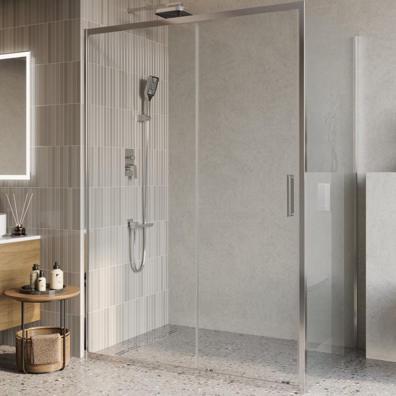 Душевой уголок BelBagno Luce AH-1-140/100-C-Cr профиль хром, стекло прозрачное