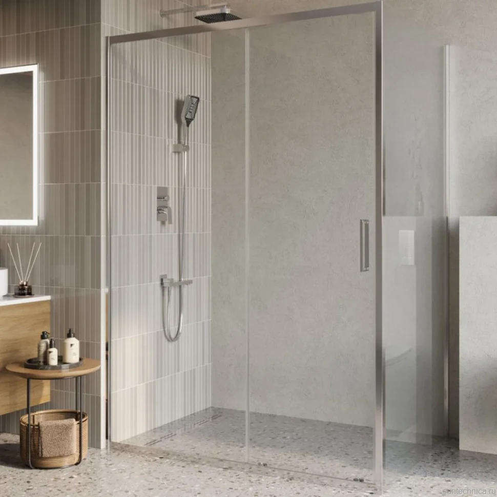Душевой уголок BelBagno Luce AH-1-140/100-C-Cr профиль хром, стекло прозрачное