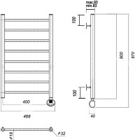 Полотенцесушитель электрический Domoterm Медея П8 40x80, золото, R