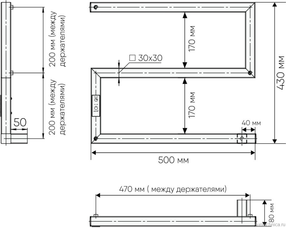 Полотенцесушитель электрический Indigo Sparta DGS40-50BRRt черный муар