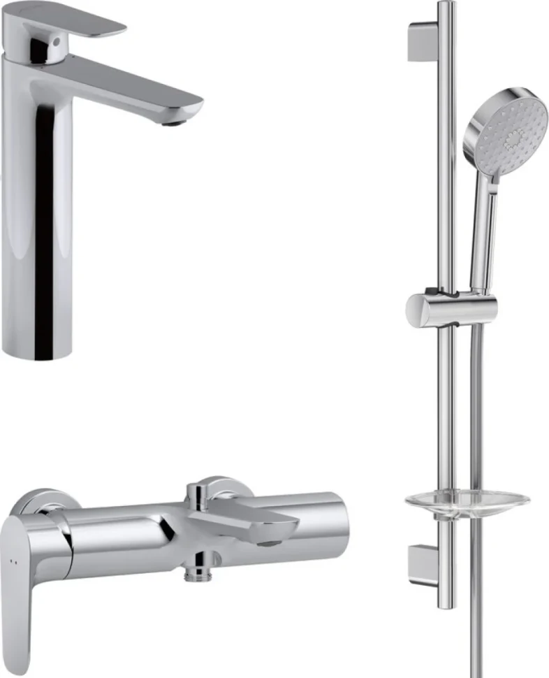 Комплект для ванной Jacob Delafon Aleo E72299-4-CP + E72282-CP + E99898RU-CP