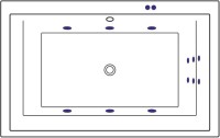 Акриловая ванна Excellent Crown Lux Line 190x120 см, встраиваемая, с гидромассажем, белая, с каркасом, для двоих, со сливом-переливом, фурнитура бронза