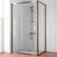 Душевой уголок Vegas Glass ZP+ZPV Tur Novo 120*80 05 01 профиль бронза, стекло прозрачное