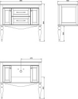 Мебель для ванной комнаты ValenHouse Эстетика 100, синяя, подвесная, ручки хром