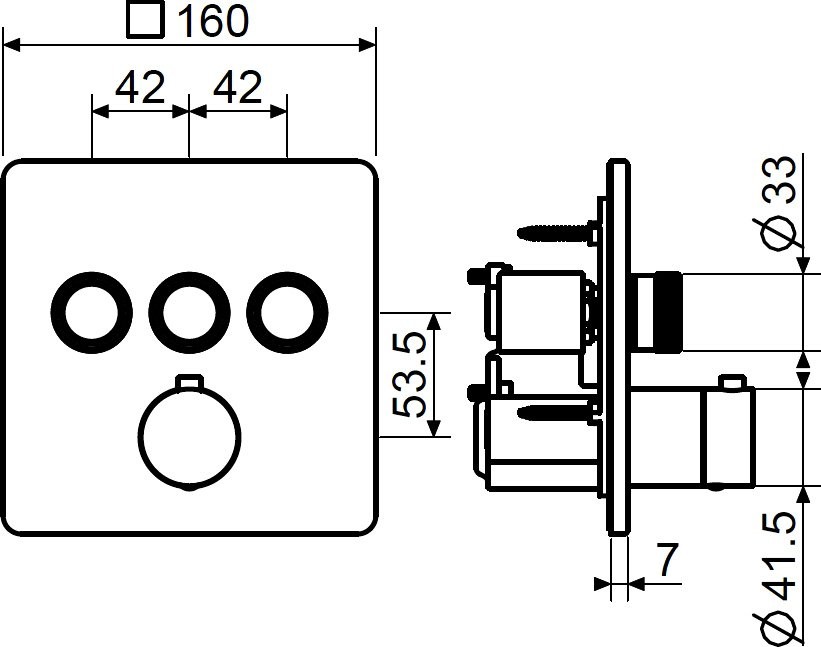 Термостатический смеситель встраиваемый Plumberia Selection PSBOX PSB2903CR С ВНУТРЕННЕЙ ЧАСТЬЮ, хром