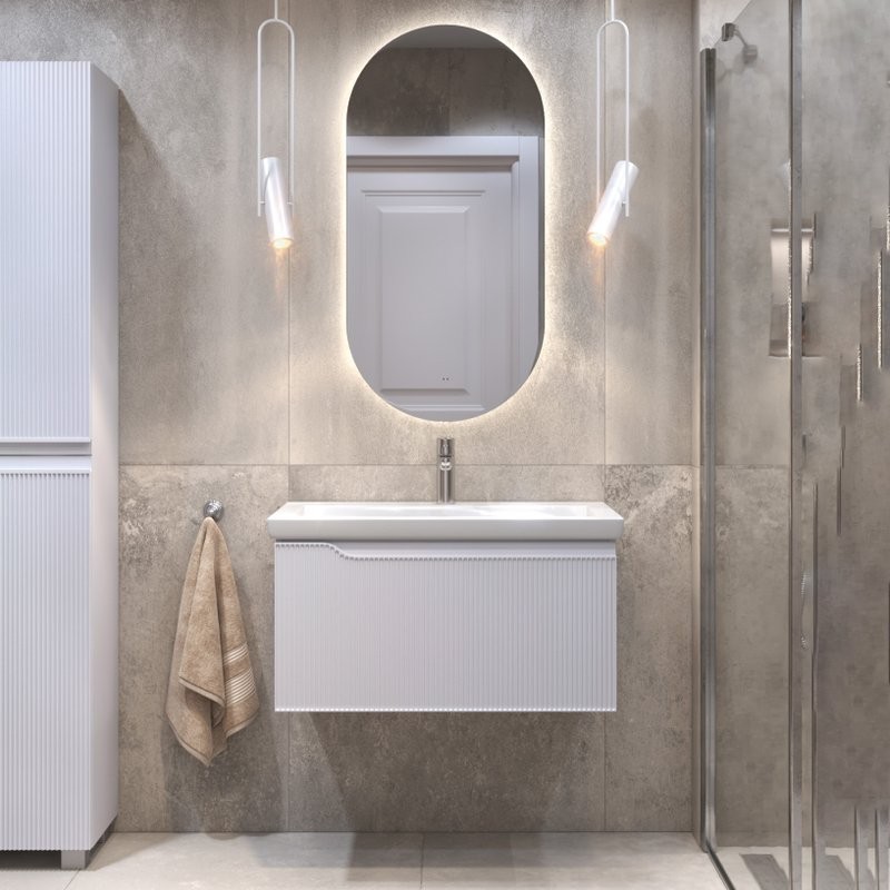 Мебель для ванной комнаты Vigo Neo 80 подвесная, 1 ящик, матовая белая