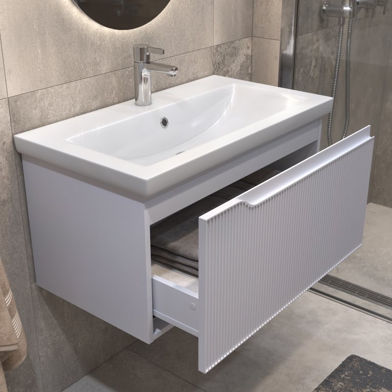 Мебель для ванной комнаты Vigo Neo 80 подвесная, 1 ящик, матовая белая