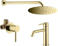 Комплект для ванной Plumberia Selection Ixo KITXO01OR53 С ВНУТРЕННЕЙ ЧАСТЬЮ, золото 24к