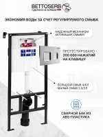 Комплект Инсталляция BETTOSERB Sava Fix Slim 40006456 + Кнопка Smart 40006473 цвет глянцевый хром