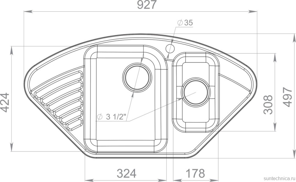 Мойка кухонная GranFest Quarz Z 14 серая
