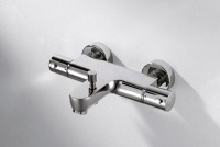 Душевая стойка Bravat Stream F63984C-01B + Термостатический смеситель Bravat Stream F63984C-01B для ванны с душем