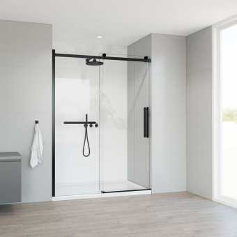 Душевая дверь Como Soft VDS-1CS150CLB, 1500, черный, стекло прозрачное