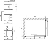 Душевой уголок Vegas Glass ZP+ZPV NOVO 155*70 03 01 профиль золото матовое, стекло прозрачное