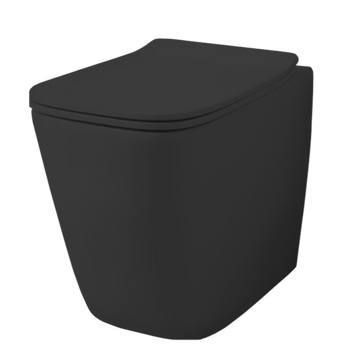 Унитаз приставной напольный ArtCeram A16 Reel ASA001 17 71 с микролифтом, безободковый, матовый черный