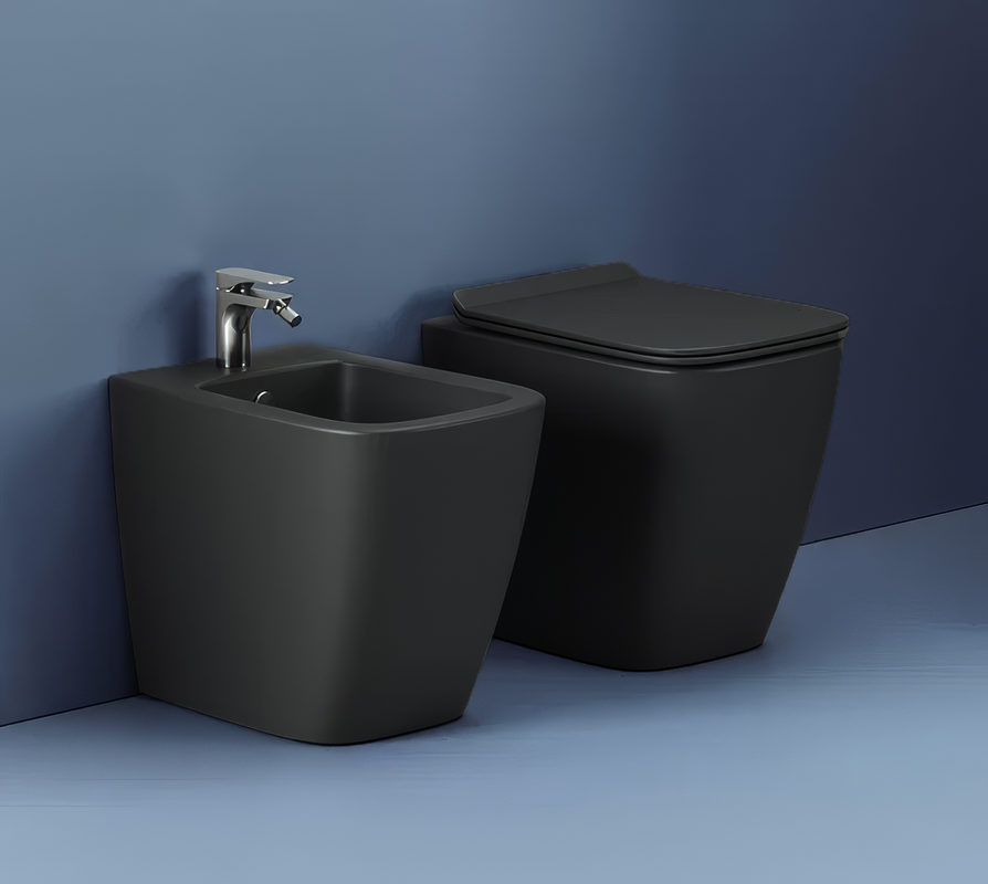 Унитаз приставной напольный ArtCeram A16 Reel ASA001 17 71 с микролифтом, безободковый, матовый черный