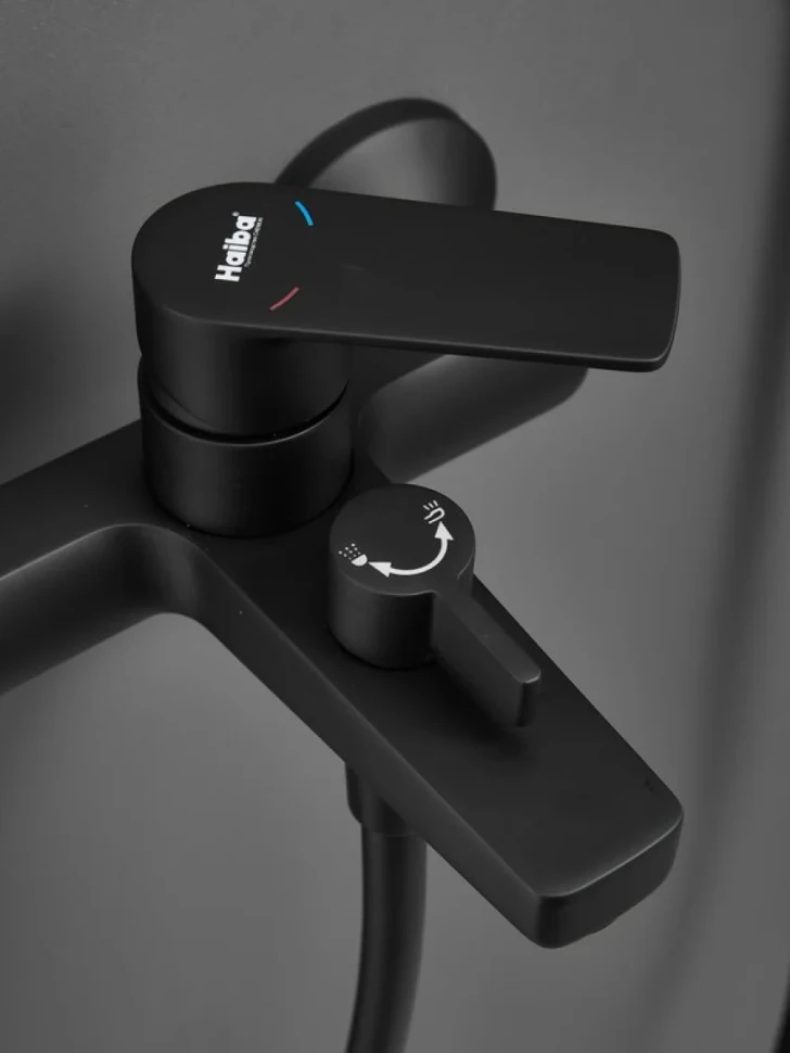 Смеситель для ванны с душем Haiba HB60719-7 черный