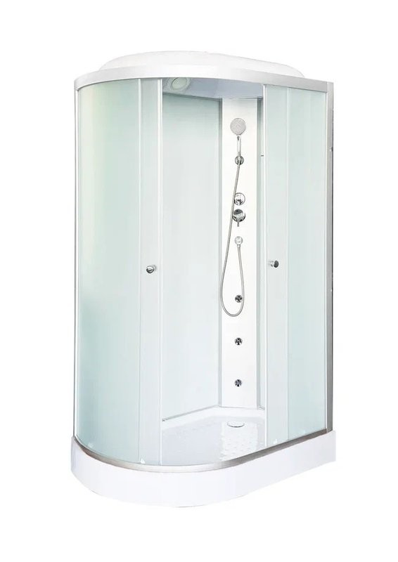 Душевая кабина DTO LM902R 120х80, с гидромассажем, профиль хром, стекло матовое