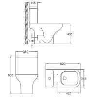 Унитаз-компакт напольный AZARIO Alba AZ-8323 глянцевый белый