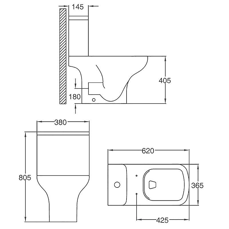 Унитаз-компакт напольный AZARIO Alba AZ-8323 глянцевый белый