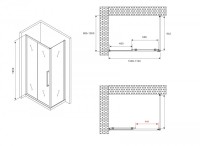Душевой уголок Abber Schwarzer Diamant AG30110BMH-S100BM 110x100, профиль черный,  стекло матовое