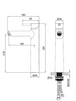 Смеситель для раковины Wonzon & Woghand Solo WW-239032-CR хром Смеситель для раковины Wonzon & Woghand Solo WW-239032-CR хром