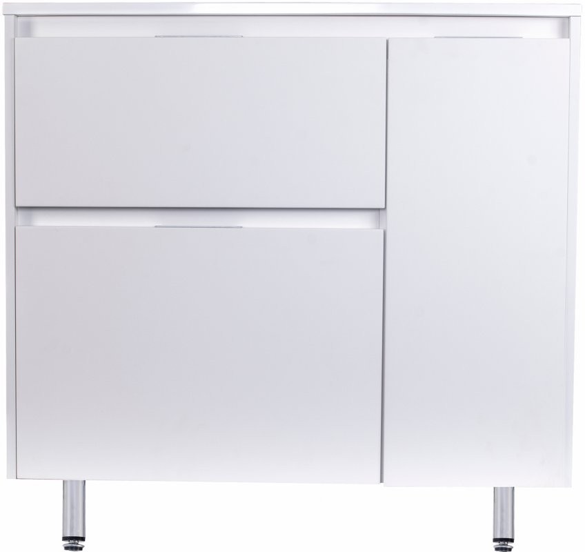 Мебель для ванной комнаты Style Line Барселона 90 L Люкс Plus, с бельевой корзиной, зеркало STWORKI Копенгаген