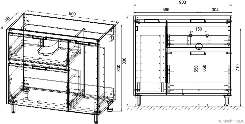 Мебель для ванной комнаты Style Line Барселона 90 L Люкс Plus, с бельевой корзиной, зеркало STWORKI Копенгаген