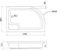 Поддон для душа Triton ПД19 правый 120х80