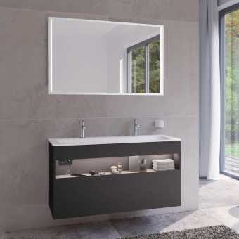 Мебель для ванной Keuco Stageline 32882 120 см, с подсветкой, розеткой и точкой зарядки USB и USB-C, вулканит