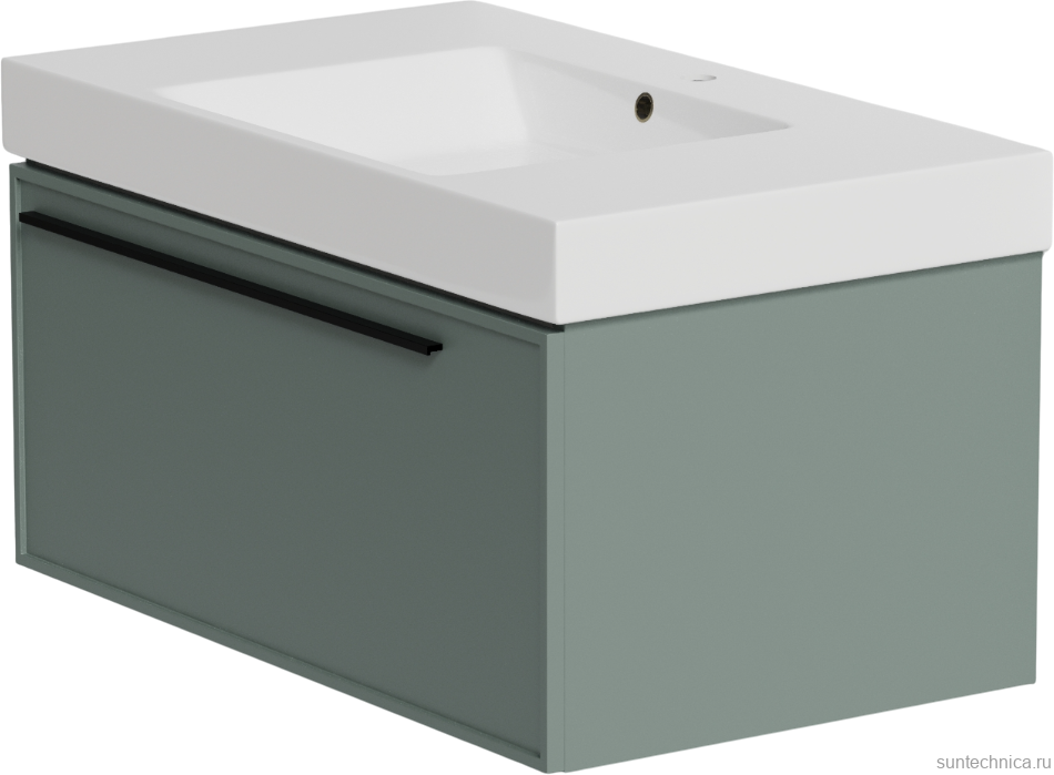 Тумба с раковиной La Fenice Elba 80 подвесная, grigio, раковина Cubo 80