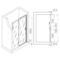 Душевая дверь в нишу RGW Passage PA-017-B 120х195, профиль черный