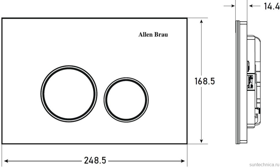 Кнопка смыва Allen Brau Priority 9.20005.31 черная матовая