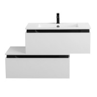 Тумба с раковиной Cezares Slider 80 подвесная, 2 ящика, белая