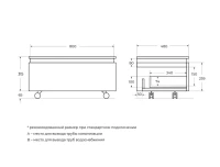 Тумба с раковиной Cezares Slider 80 подвесная, 2 ящика, белая